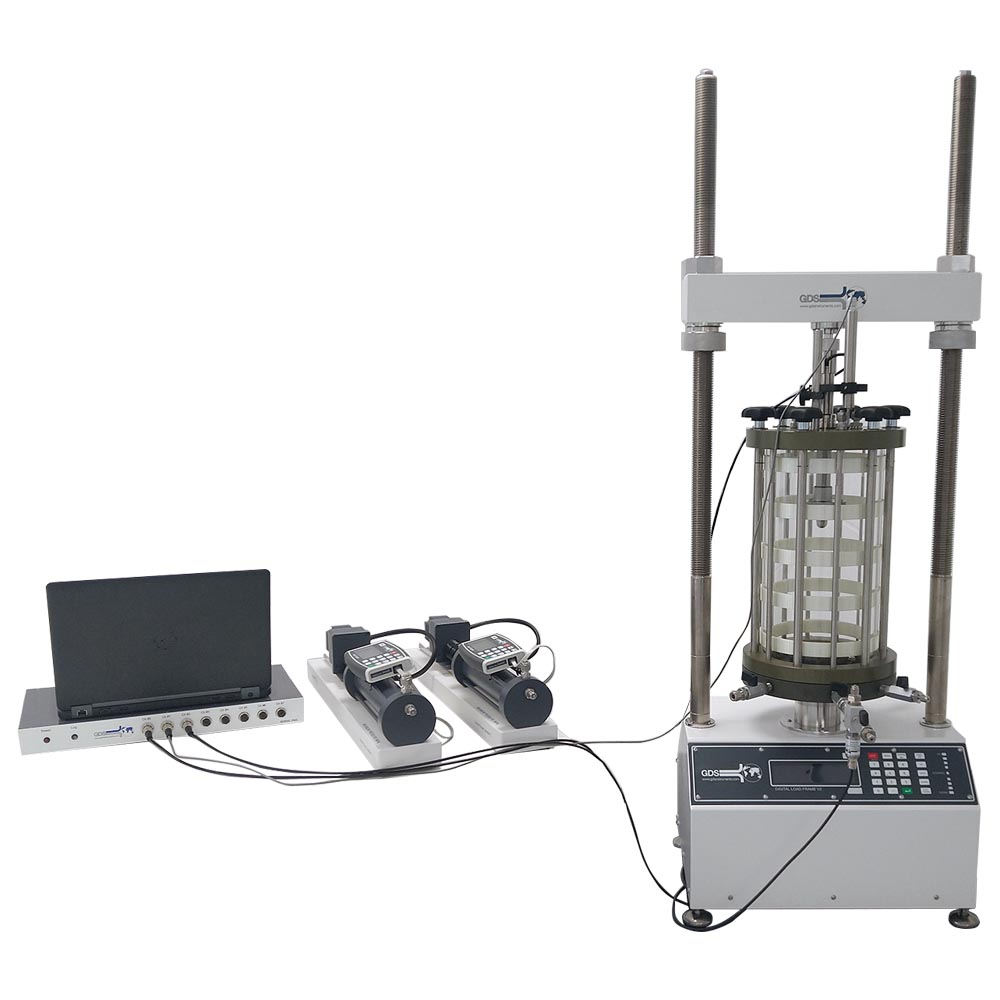 Soil testing equipment triaxial automated system (load frame type) for consolidated drained (cd) triaxial soil tests